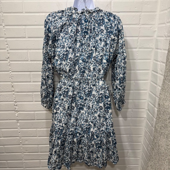 Apiece Apart Victoria Mock Dress Navy Blue Potpourri Sz Floral Ruffle Mini Slip - Picture 6 of 16